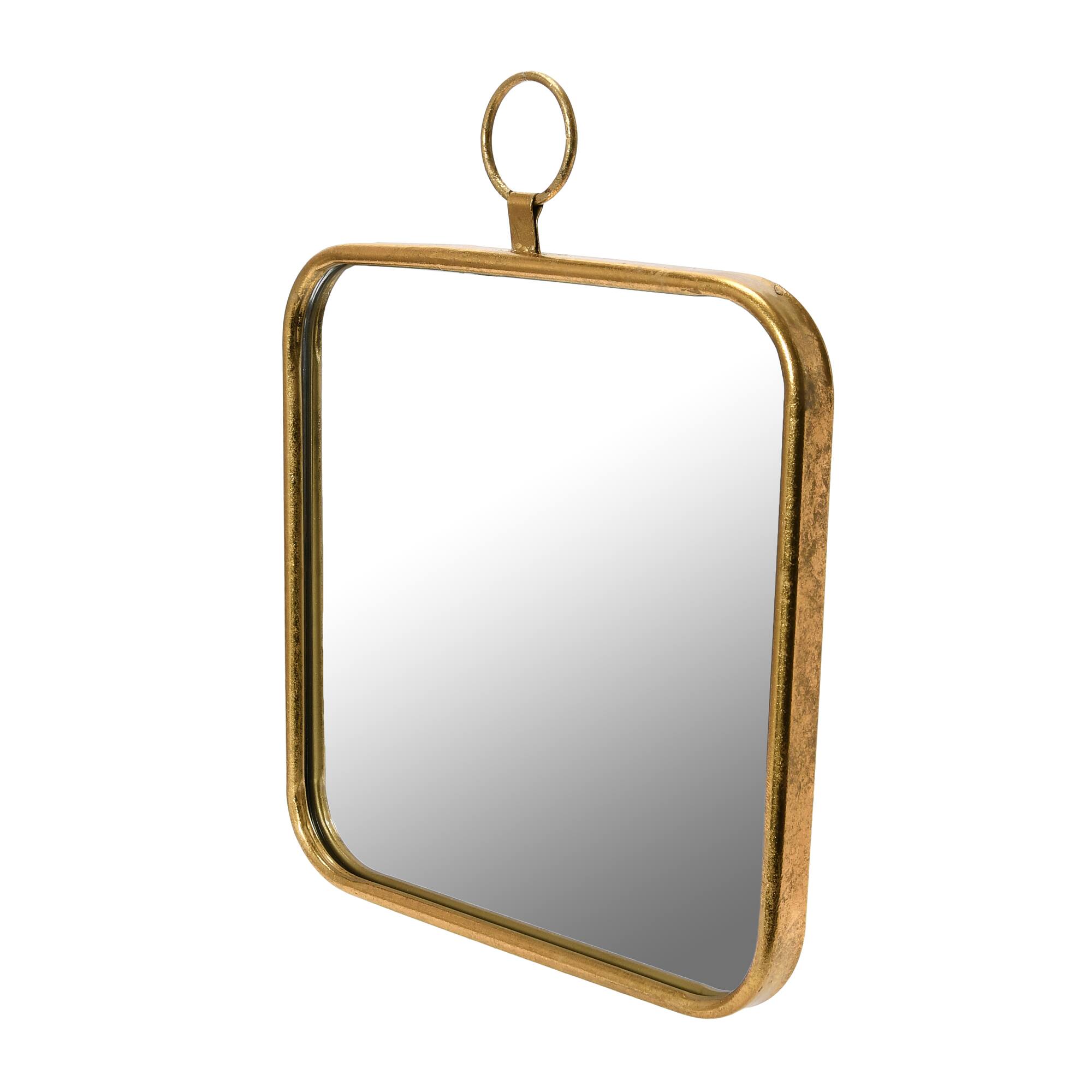 Hello Honey® Gold Finish Rounded Edge Square Metal Framed Wall Mirror